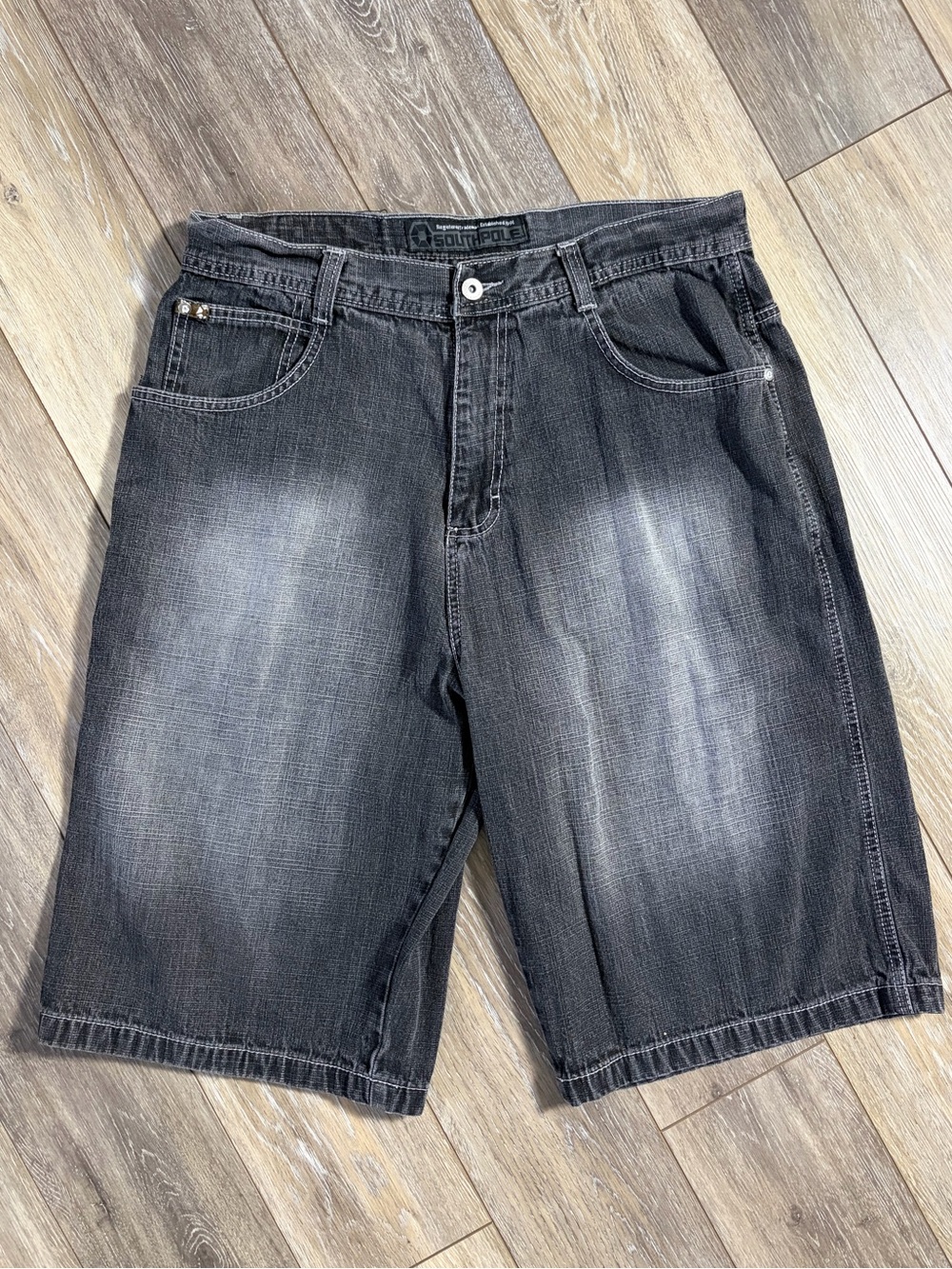 South Pole Vintage Y2K Washed Black Fade Men’s Denim Jorts